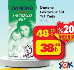 DANONE LAKTOZSUZ SÜT %1 YAĞLI 1 L